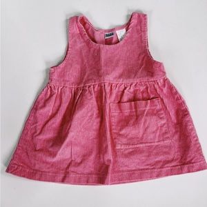 Toddler girl vintage pink corduroy jumper dress | size 2T